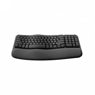 Teclado sem Fio Logitech Wave Keys, Bluetooth, Layout US, Com Design Ondulado, Ergonômico, Grafite - 920-012281