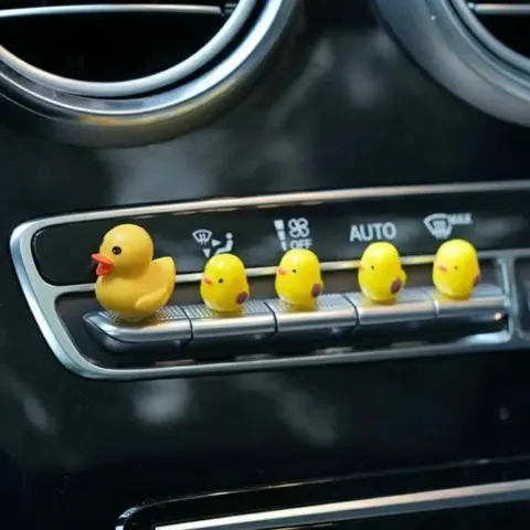 NOVO Kit 5 Peças Patinhos Fofos para Decoração Interna de Carros, Enfeites para Retrovisor e Painel, Presente para Homens e Mulheres, Acessórios Automotivos