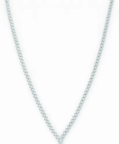 Colar em Prata de Lei de 70 cm com Pingente Triangular de Zircônia
