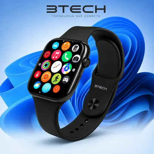 Smartwatch S10 Série 10 Relógio Digital Masculino Feminino Resistente a Agua Caixa Preta com 2 Pulseiras Smartwatch Completo Compatível Android e Ios Monitor Atividades 3 Tech Preto Liso