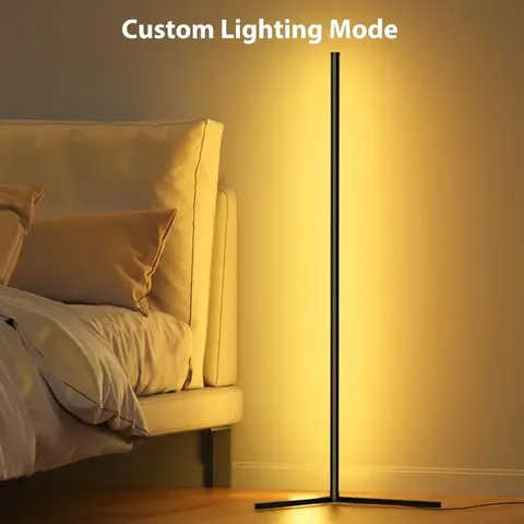 Luminária de Chão LED Inteligente para Sala de Estar, Luminária de Chão RGB com Mudança de Cor, Sincronização Musical, Controle por Aplicativo, Ideal para Sala de Estar, Quarto, Sala de Jogos, Fácil de Instalar