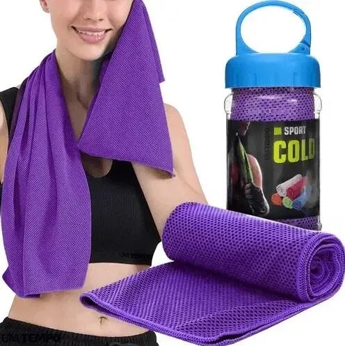 Toalha de Rosto Microfibra Resfriamento Seca Rápido Fitness - roxo