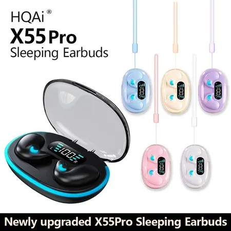 HQAi X55 Pro Fone de Ouvido sem Fio Bluetooth Fones à Prova D'água Hi-fi Sound com Cancelamento de Ruído de Alta Qualida