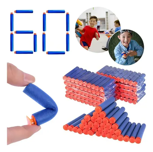 Dardos Nerf Altimix Compativel Kit 60 Unidades com Ventosa Espuma