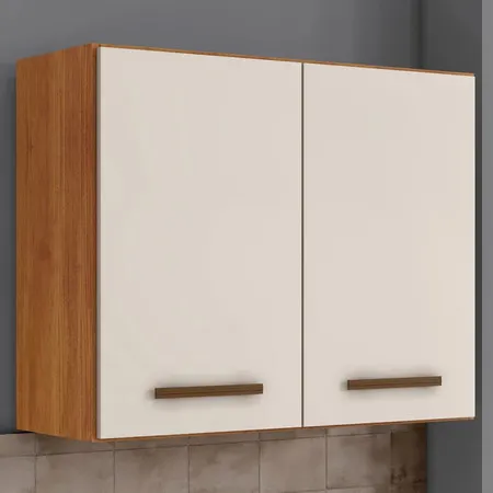 Armário Aéreo 2 Portas para Cozinha Valencia Nature/off White Kaiki