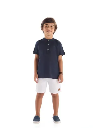 Bata Infantil Masculina em Algodão Azul