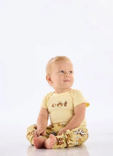 Body Estampado para Bebê Menino em Suedine Essentials (Amarelo) Up Baby