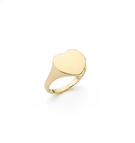 Anel 1,1 cm Coração Chapa Lisa em Ouro 18K