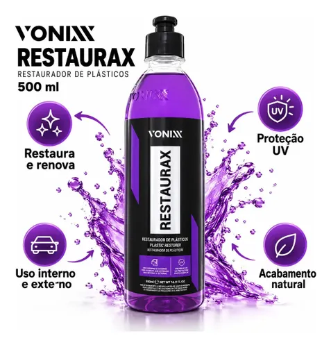 Restaurax 500ml Vonixx - Revitalizador de Plásticos