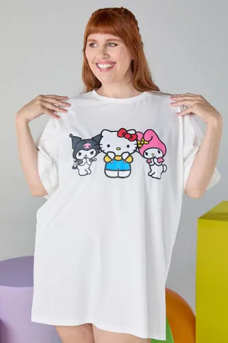 Camiseta Pijama Feminina Estampa Localizada Hello Kitty and Friends