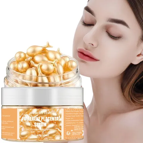 50 Cápsulas de Colágeno para Cuidados Faciais, Sérum Removedor de Manchas, Acne e Rugas, Firmador, Clareador, Essência de Ácido Hialurônico para Cuidados com a Pele, Novo Estilo