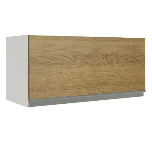 Armário Aéreo de Cozinha Madesa Glamy 70 cm 1 Porta Basculante Branco/Rustic