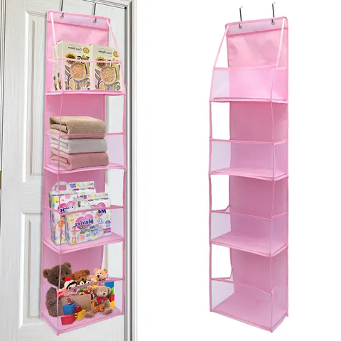 Bolsa de armazenamento suspensa de 4/6 camadas, organizador dobrável, suporte sobre a porta para acessórios de cabelo, lanches, brinquedos, suporte de armazenamento de roupas