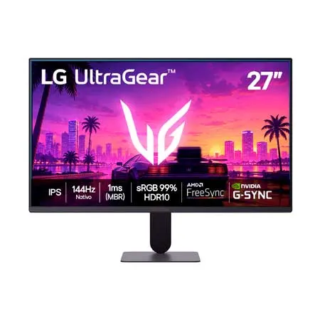 Monitor Gamer LG UltraGear™ 27G411B, 144Hz Nativo, 1ms (MBR), Tela IPS 27" FHD, compatível com NVIDIA® G-SYNC® & AMD FreeSync™, HDR10, sRGB 99%, HDMI, DP, Saida Fone de ouvido - 27G411B-B