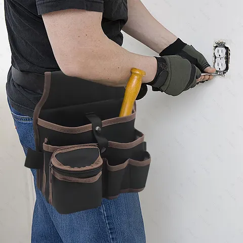 Bolsa de Ferramentas Multifuncional para Cinto, Estojo Organizador de Ferramentas para Eletricista, Bolsa de Cintura para Furadeira, Chave de Boca e Chave de Fenda