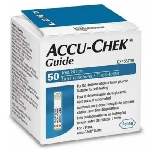 Tiras Roche Accu-Chek Guide 50 Unidades para Teste de Glicemia