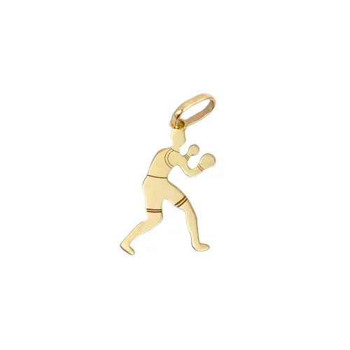 Pingente Boxeador 1,5cm em Ouro 18K