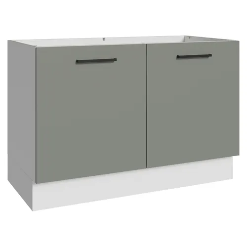 Balcão Gabinete de Pia Madesa Agata 120 x 60 cm 2 Portas (Sem Tampo) Branco/Cinza