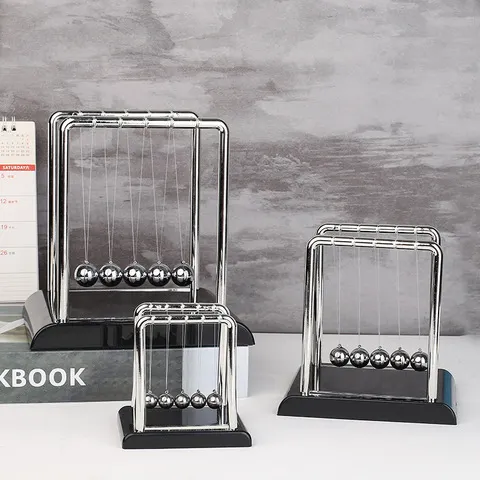 Pêndulo de Newton com fundo preto, bola de bilhar, bola de equilíbrio, decoração para mesa de escritório, presente para estudantes.