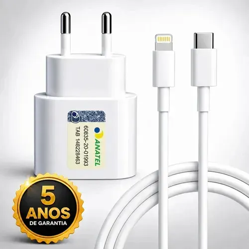Carregador 30w Turbo para iPhone 8 X Xr 11 12 13 14 Pro Max Fonte Usb C Cor Branca Dtimp