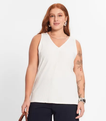 Regata Plus Size em Ribana Canelada Secret Glam - Moda Feminina e Masculina, Itens para Casa e Mais l Rovitex