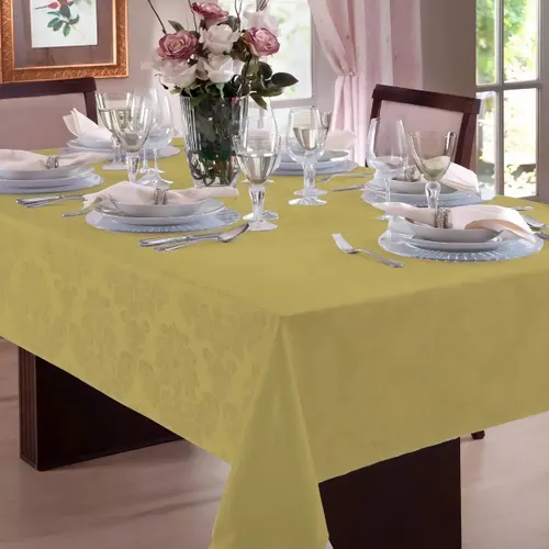 Toalha de Mesa Jacquard 6 Lugares | Admirar Cor Gold