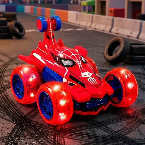 Carrinho de Controle Remoto Acrobático 360° para Crianças, com Luzes LED e Som