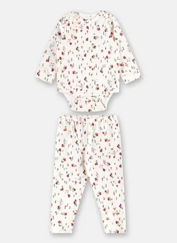 Conjunto Essentials em Suedine para Bebê com Body e Calça Branco