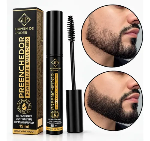 Preenchedor e Escurecedor de Barba Homem de Poder Gel 15ml Preto