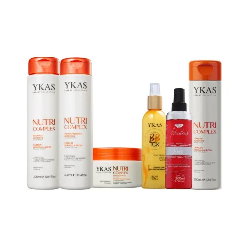 Kit Ykas Nutri Complex Pequeno Completo + Fabulous All In One 200 ml + Botox Capilar Líquido