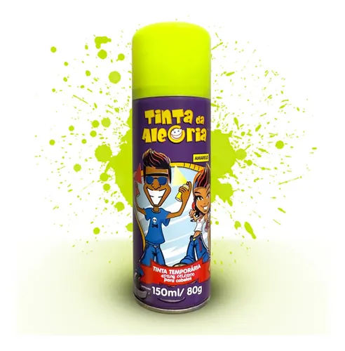 Tinta Spray Temporária para Cabelo 150ml Cor Amarelo
