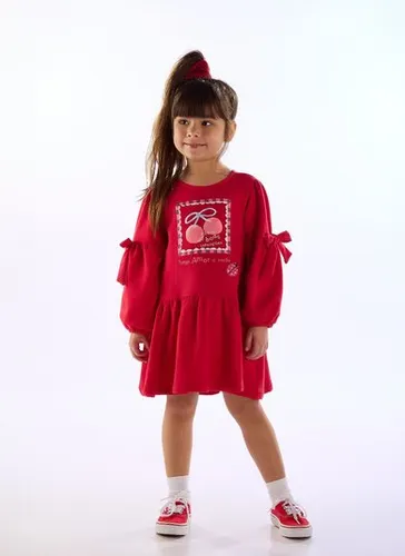 Vestido Infantil em Molecotton Dona Joana Vermelho Três e Já