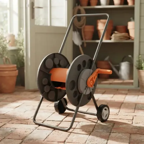 Suporte Enrolador de Mangueira Tramontina 78595000 Ate 55 Metros com Rodas