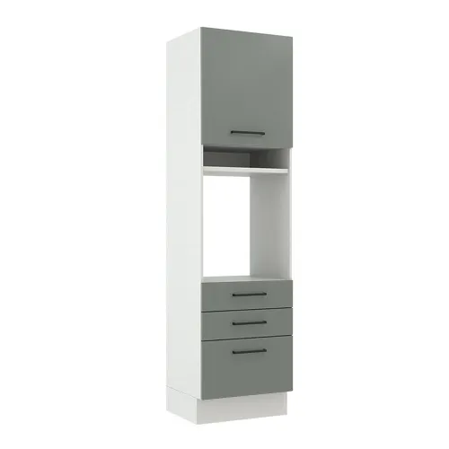 Torre Quente Madesa Agata 60 x 60 cm 1 Porta 3 Gavetas Branco/Cinza