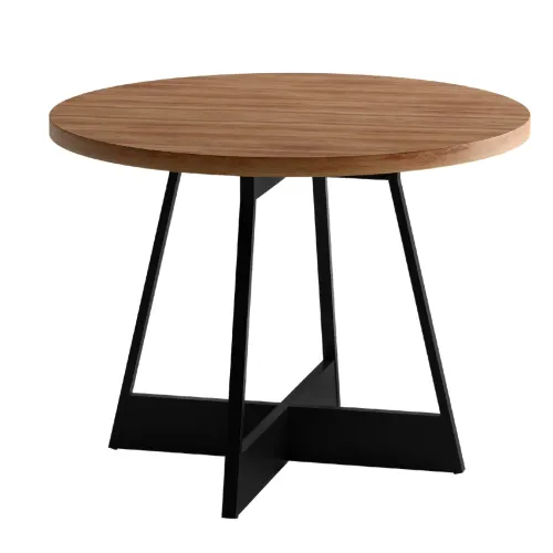 Mesa de Jantar Redonda Átria 1594 Carraro Nogal com Preto
