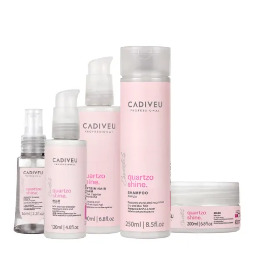 Kit Cadiveu Essentials Quartzo Shine Shampoo Máscara Pré Shampoo Óleo Leave-in 5 Produtos