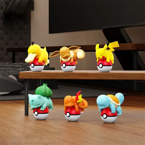 Luminária Noturna Autêntica Pokémon: Bonecos Pikachu, Eevee, Charmander, Bulbasaur, Psyduck - Enfeite Artesanal, Brinquedo, Presente de Natal Infantil