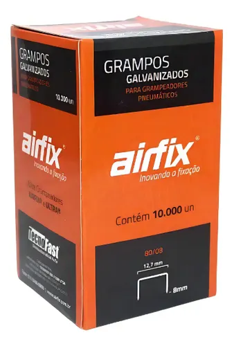 Grampo de Aço 80/08 Airfix para Tapeçaria e Estofamento com 10.000 Unidades