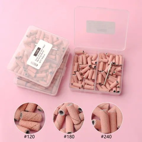 80 pçs/caixa rosa 3.1mm mini lixa bandas kits prego brocas mandril conjuntos de acessórios manicure elétrica ferramenta removedor pele morta