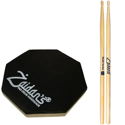 Pad Estudo Bateria Praticável 150mm com Par Baquetas 7a Basic Series Zaidan's