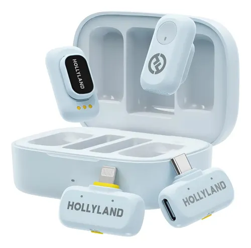 Microfones Hollyland Lark A1 Combo Microfone Azul-celeste