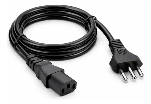 Cabo de Força Energia Tripolar IEC C13 para Pc Monitor Impressora 1,5m Metros Padrão Brasileiro Bivolt 110v 220v Computador Reforçado Alta Durabilidade Compatível Cpu Fonte Tv Nobreak Eletric Teck