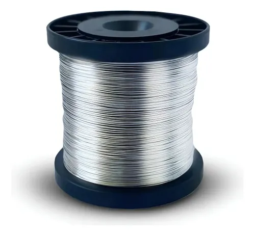 Fio de Aço Inox Rolo Arame Cerca Elétrica 0,45mm 348 Metros Prateado