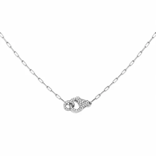 Colar Cartier com Fecho Cravejado em Ródio