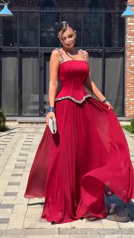 Vestido de Baile com Alças Finas, Decote Quadrado, Bordado com Strass e Contas, Vestido de Noite em Chiffon, Vestido Formal para Festa de Casamento, Vestidos de Gala Personalizados