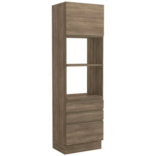 Paneleiro Torre Quente Kappesberg Maxxi 1 Porta 3 Gavetas 70cm Nogal