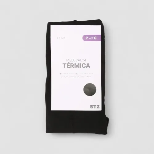 Meia-Calça Feminina STZ Térmica Forro Peluciado P-G Preto