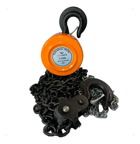 Talha de Corrente Manual Catraca 2000kg 3m Altura de Elevação Corrente Aço 2t Galvanizado King Note