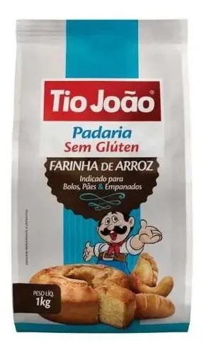 Farinha de Arroz sem Glúten Tio João 1kg