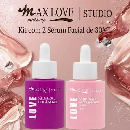 Kit 2 Sérum 30ml - Colágeno, Antioleosidade - Max Love